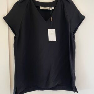 Navy V-Neck Blouse by Vince